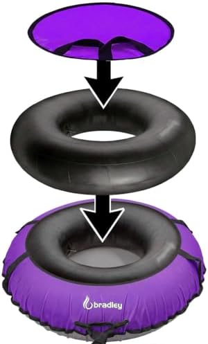 Bradley Flexible Snow Saucer - Lightweight Padded Insert Cushion for Bradley Snow Tubes, Winter Sled, 24" or 36" Size, RapidGlide Technology for Smooth Ride