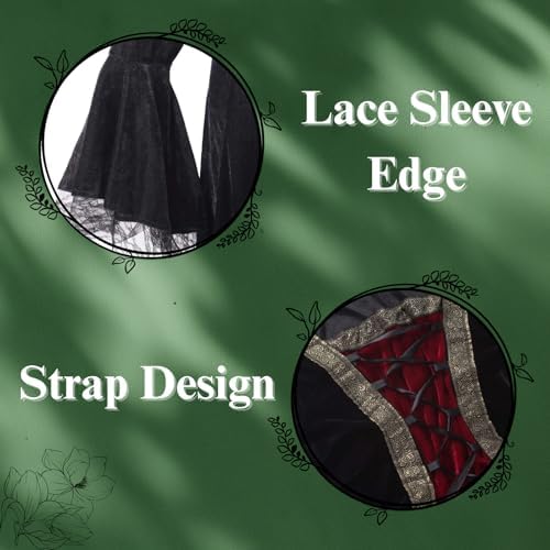 Colorful House Women Hooded Medieval Renaissance Dress Halloween for Adult