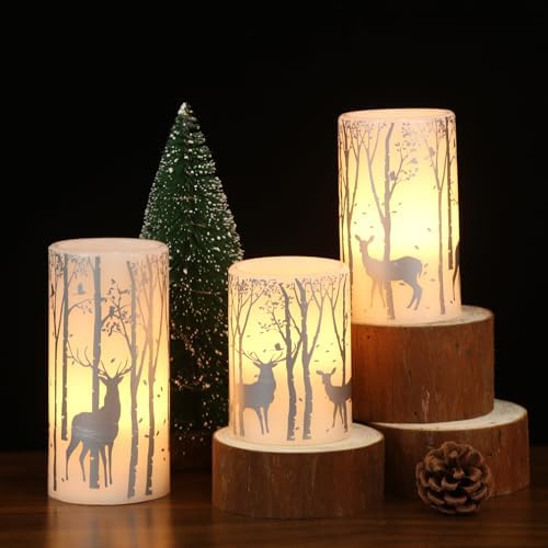 Silver Deer Flameless Candles Battery Operated with 6 Hour Timer