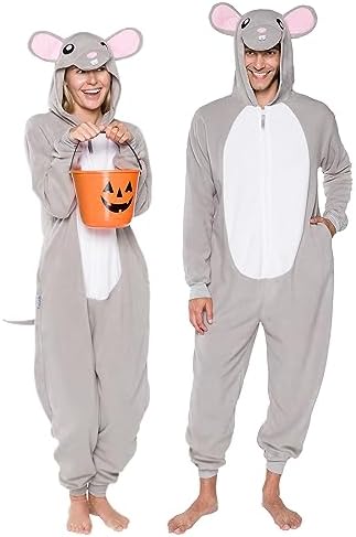 Funziez! Slim Fit Adult Onesie - Animal Costume - Plush Unisex Halloween One Piece Cosplay Suit for Women and Men