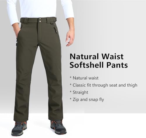 Outdoor Ventures Men's Fleece Lined Ski Snow Pants Waterproof Insulated