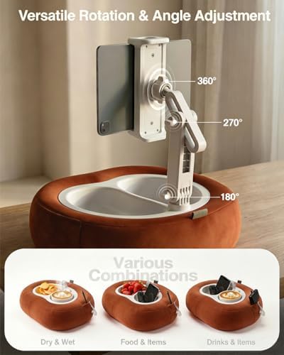 Miledi Tablet Pillow Stand for Bed with 360° Rotating Holder, Terracotta