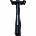 Leaf Shave Twig Razor - All-Metal Single Blade Razor, 5 Blades - Black | For men & women, fixed head with magnetic load assist, stainless steel blades, face shaving, lighter hair, sensitive skin
