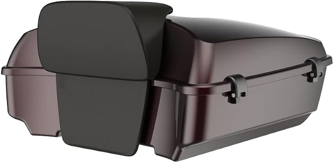 Advanblack Road Glide Tour Trunk Pack Midnight Crimson Chopped Tour Trunk Pack Backrest Pad for '97-'25 Harley Touring Road King Street Glide Electra Glide CVO models