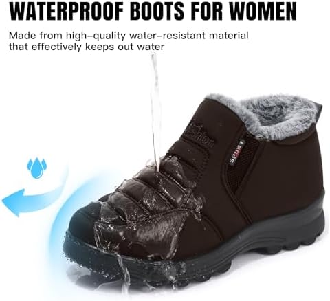 SHIBEVER Snow Boots For Women Warm: Winter Comfortable Non Slip Ankle Boot