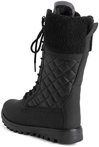 POLAR Womens Faux Fur Warm Thermal Waterproof Outdoor Walking Snow Winter Rubber Sole Calf Boots