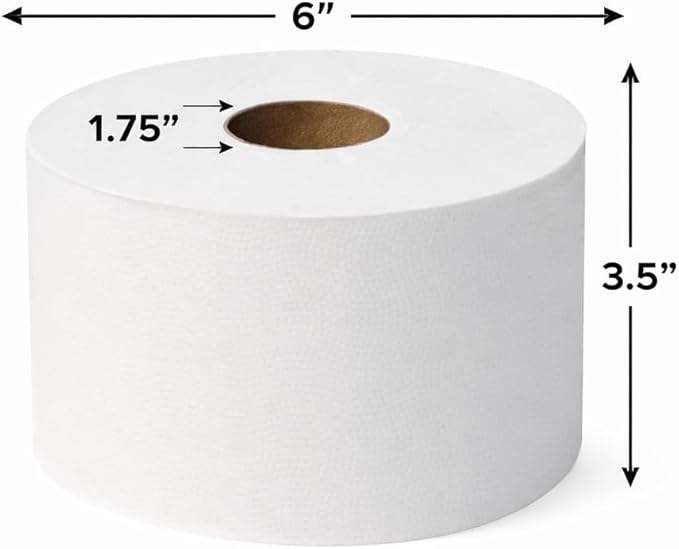Sierra Hygiene Little Big Roll 2-Ply Toilet Paper Roll 3.5" x 420’ (1,260 Sheets) with 6” diameter - 24/Case - Compatible ONLY with Sierra Hygiene Dispensers