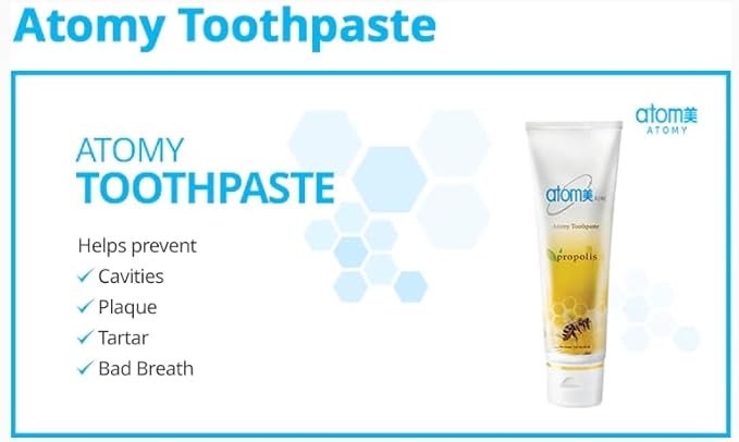 Korean Toothpaste Propolis Bees Dental Oral Care System (7.05 Oz x 5 pcs) for Atomy