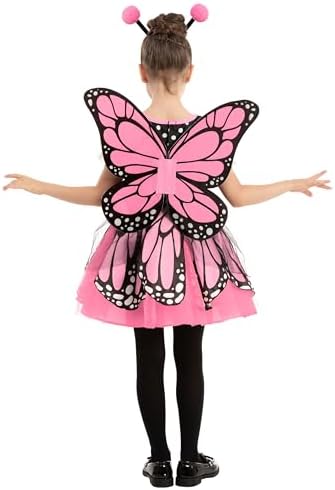 Spooktacular Creations Child Girls Butterfly Costume, Toddlers Butterfly Outfit w/Wings Headband for Kids Halloween Parties