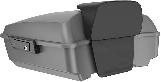 Advanblack Road Glide Tour Trunk Pack Charcoal Denim Chopped Tour Trunk Pack Backrest Pad for '97-'25 Harley Touring Road King Street Glide Electra Glide CVO models