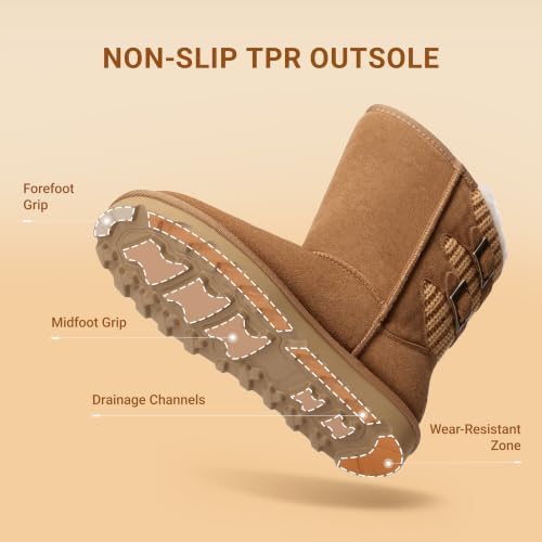 DREAM PAIRS Women's Mid Calf Winter Snow Boots