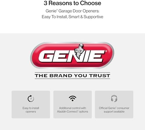 Genie Chain Drive 500 1/2 HPC Smart Garage Door Opener, Model 1135-VM | Aladdin Connect Wi-Fi, Durable Chain Drive, Smart Control from the App, Works with Alexa, for Residential Garage Doors
