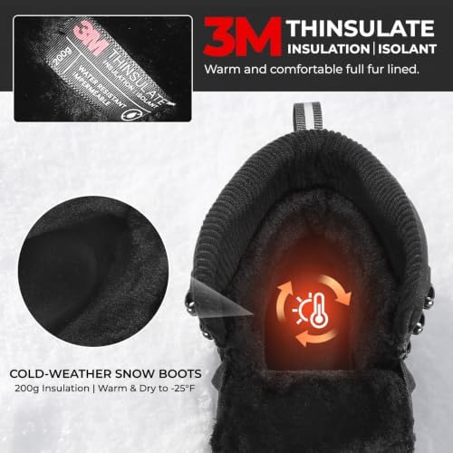 Men's Winter Boots Insulated Warm Lined Wide Toe Box Snow Boots