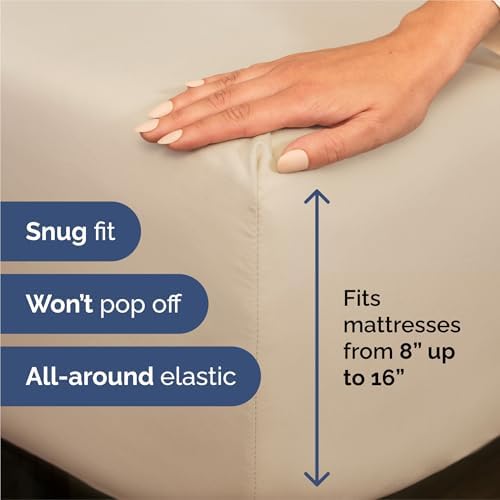 Split King Size 5 Piece Sheet Set - Breathable & Cooling Sheets - Wheat