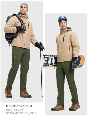 Rdruko Men's Snow Pants Waterproof Ski Pants Insulated Trousers
