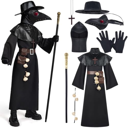 Spooktacular Creations Halloween Plague Doctor Costume for Kids 10 in 1 set