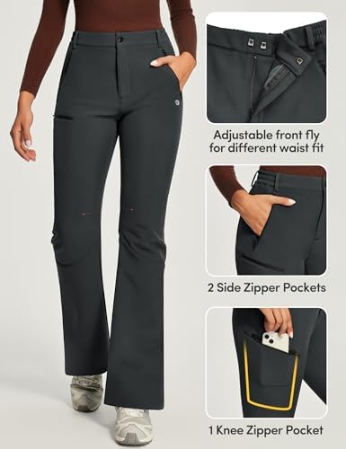 IUGA Snow Ski Pants Womens Waterproof Softshell Fleece Insulated Outdoor