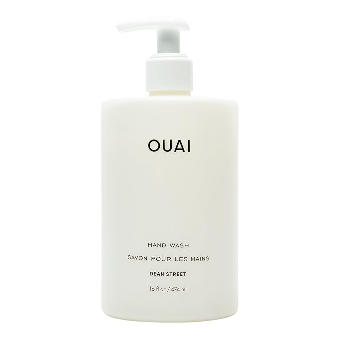 OUAI Hand Wash, Dean Street - Liquid Hand Soap with Jojoba, Avocado, & Rose Hip Oil for Replenished Skin - Gentle Exfoliating Kitchen & Bathroom Soap (16 Fl Oz)
