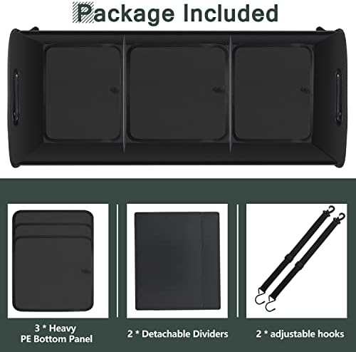 AOPHY Trunk Organizer - 95L Extra Large Capacity SUV Cargo Storage, Collapsible Waterproof Design with Non-Slip Bottom & Retractable Straps, Car Organizers for SUV, Truck, Sedan