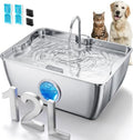 CEESC 12L/3.2Gal Dog Water Fountain with Easy-Carry Handle, Stainless Steel