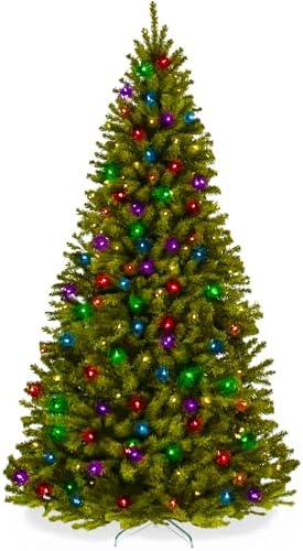 Best Choice Products Prelit Artificial Christmas Tree, 9ft Premium Lighted Realistic Spruce Holiday Décor w/Multicolor LED Lights, Easy Assembly