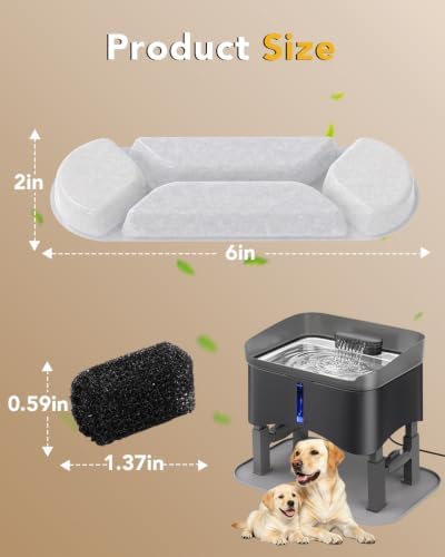 5 Pcs Replacement Filters for 11L Elevated Dog Water Fountain