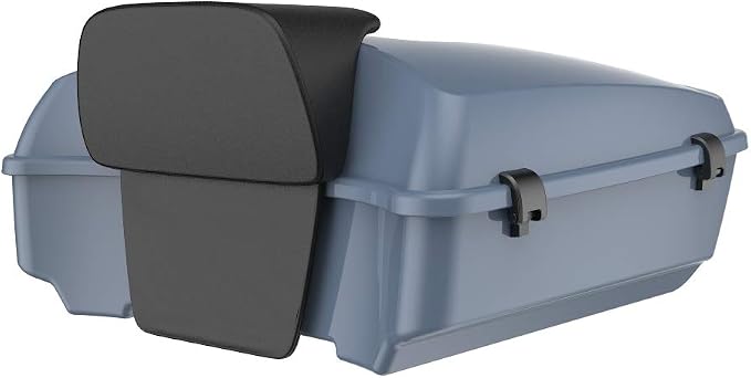 Advanblack Road Glide Tour Trunk Pack Gunship Gray Chopped Tour Trunk Pack Backrest Pad for '97-'25 Harley Touring Road King Street Glide Electra Glide CVO models