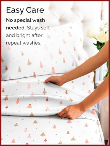 Christmas Sheet Set, Enchanted Pines, Holiday Xmas Bedding Set - King Size