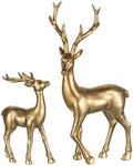 Hanobe 2Pcs Gold Reindeer Christmas Decoration Indoor for Table Centerpiece
