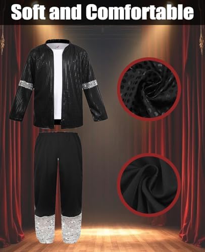 6PCS Dance Star Costume for Kid, Pop Outfit for Boys Stage Cosplay