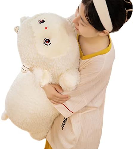 ELAINREN Giant White Lamb Plush Huggable Pillow Soft Sheep Stuffed Toy/23''