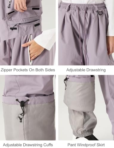 GSOU SNOW Kids Snow Pants Girls Boys Baggy Snowboard Pants Insulated