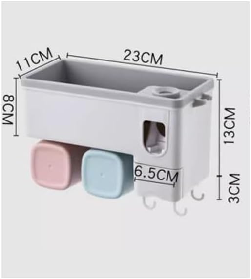 Toothbrush Rack Toothbrush Rack Toothbrush Cup Mouthwash Cup Wall-mounted Toilet Free Punching Wall-mounted Integrated Toothpaste Device Bathroom Toothbrush Holder, Small
