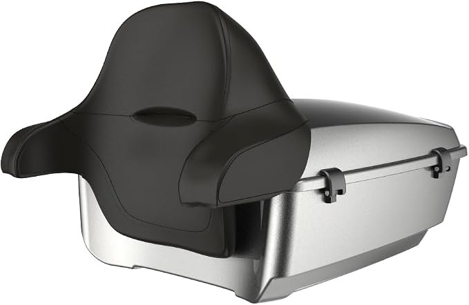 Advanblack 2025 RG Tour Trunk Pack Mercury Silver King Tour Trunk Pack+Wrap-Around Backrest Pad Fits For Harley Touring CVO Road King Street Glide Electra Glide Ultra Limited 1997-2025