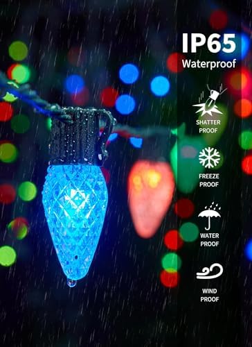 Christmas Lights Outdoor, 150 LED RGB C9 String Lights, Smart APP & Remote
