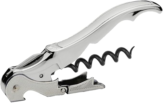 Pulltap's Genuine Classic 100 Waiter's Corkscrew – Double-Hinged Wine Key with Hinged Foil Cutter – Patented Design – Made in Spain – Cromado - Chrome