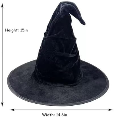7Pcs Witch Black Costume Dress for Girls Halloween Set with Hat Cape Boom