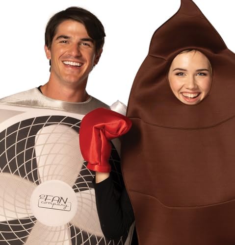 Rasta Imposta Funny Novelty Gag Halloween Costumes, Sh!t Hits the Fan Couples Costume Set, Women and Men, Adult One Size
