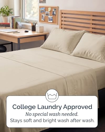 Full XL Sheets - 4 Piece Full XL Sheet Set - Breathable & Cooling - Wheat