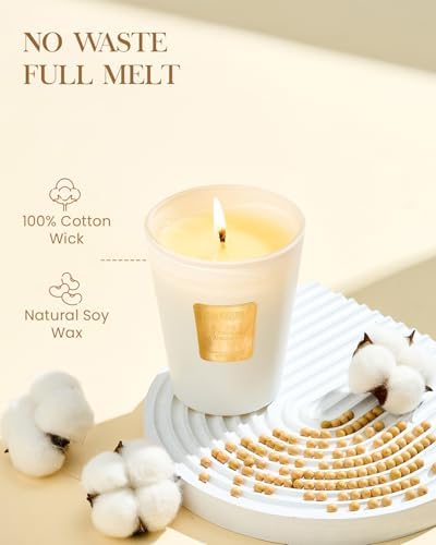 M&SENSE Creamy Vanilla Pie Soy Candle, 14.1oz, Cozy Housewarming Gift