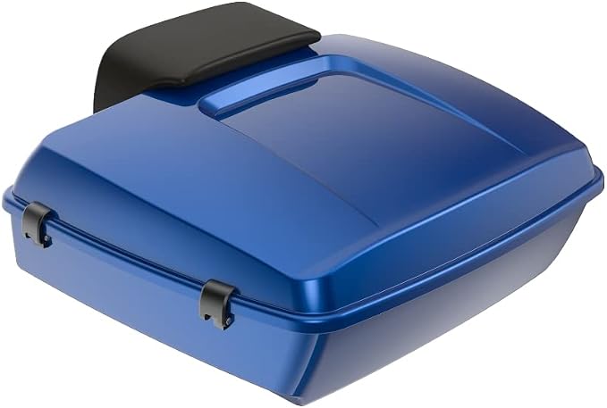Advanblack Road Glide Tour Trunk Pack Bright Billiard Blue Chopped Tour Trunk Pack Backrest Pad for '97-'25 Harley Touring Road King Street Glide Electra Glide CVO models
