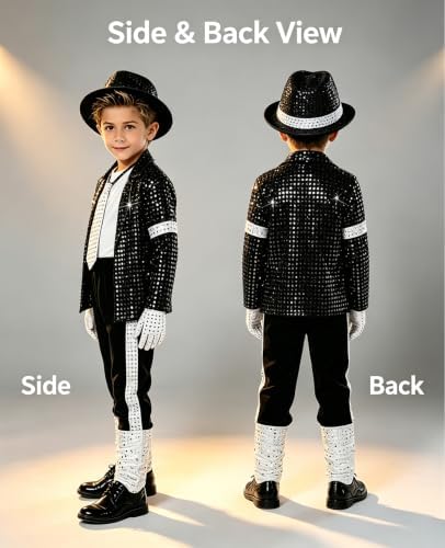 6PCS Dance Star Costume for Kid, Pop Outfit for Boys Stage Cosplay