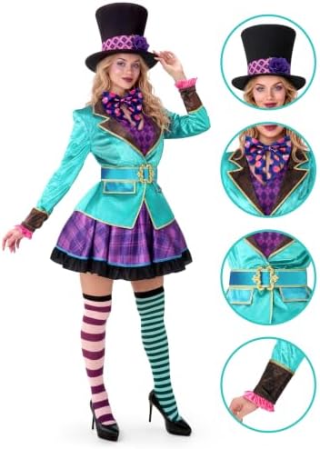 Spooktacular Creations Adult Hatman Costume, Halloween Clown Costume Womens Dress Set, Halloween Costumes 2026