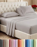 Flex Top Split Head King 4 Piece Sheet Set - Soft & Breathable - Light Grey