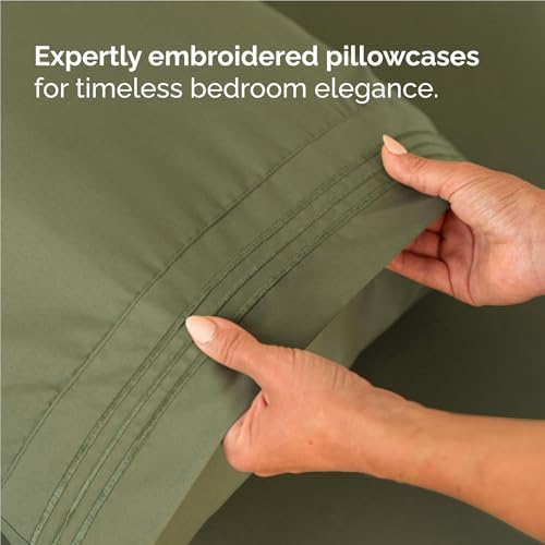 Full Size 4 Piece Sheet Set - Breathable & Cooling Sheets - Sage Green