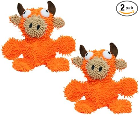 MIGHTY® 2 Pack Microfiber Medium Bull Dog Toys | Ultra Durable Plush Toy with Multiple Layers & Reinforced Seams , Washable and Floats , Mighty® Construction