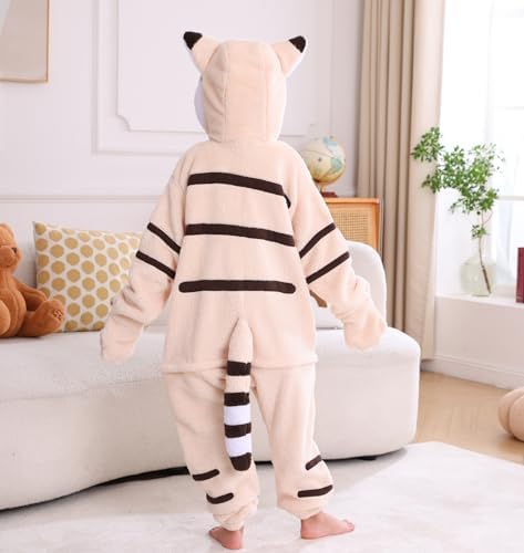 Animal Onesie Pajamas for Kids, Soft Flannel Halloween Cosplay Costume for Boys Girls