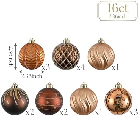 Valery Madelyn 16ct Christmas Tree Decorations Ball Ornaments 2.36 Inches