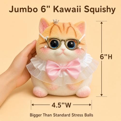 Big Taba Squishy Cat - Jumbo Kawaii Stress Relief Toy (Princess Cat )