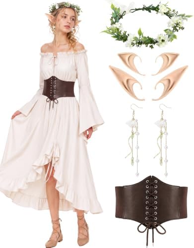 MOSTORY Renaissance Fairy Dress Accessories Set for Women Cosplay